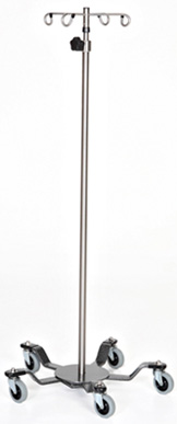 Stainless Steel IV Pole with color coded base